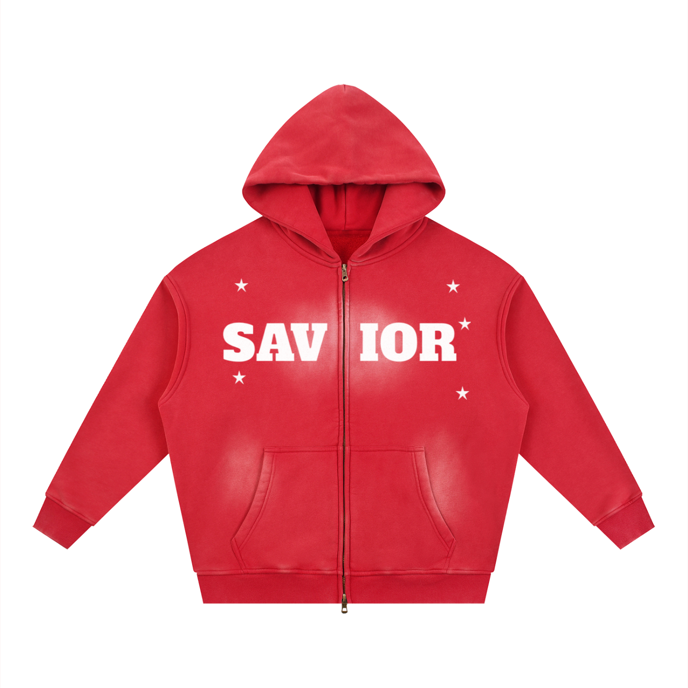 Sunfade Two-way Zipper Boxy Fleece Hoodie