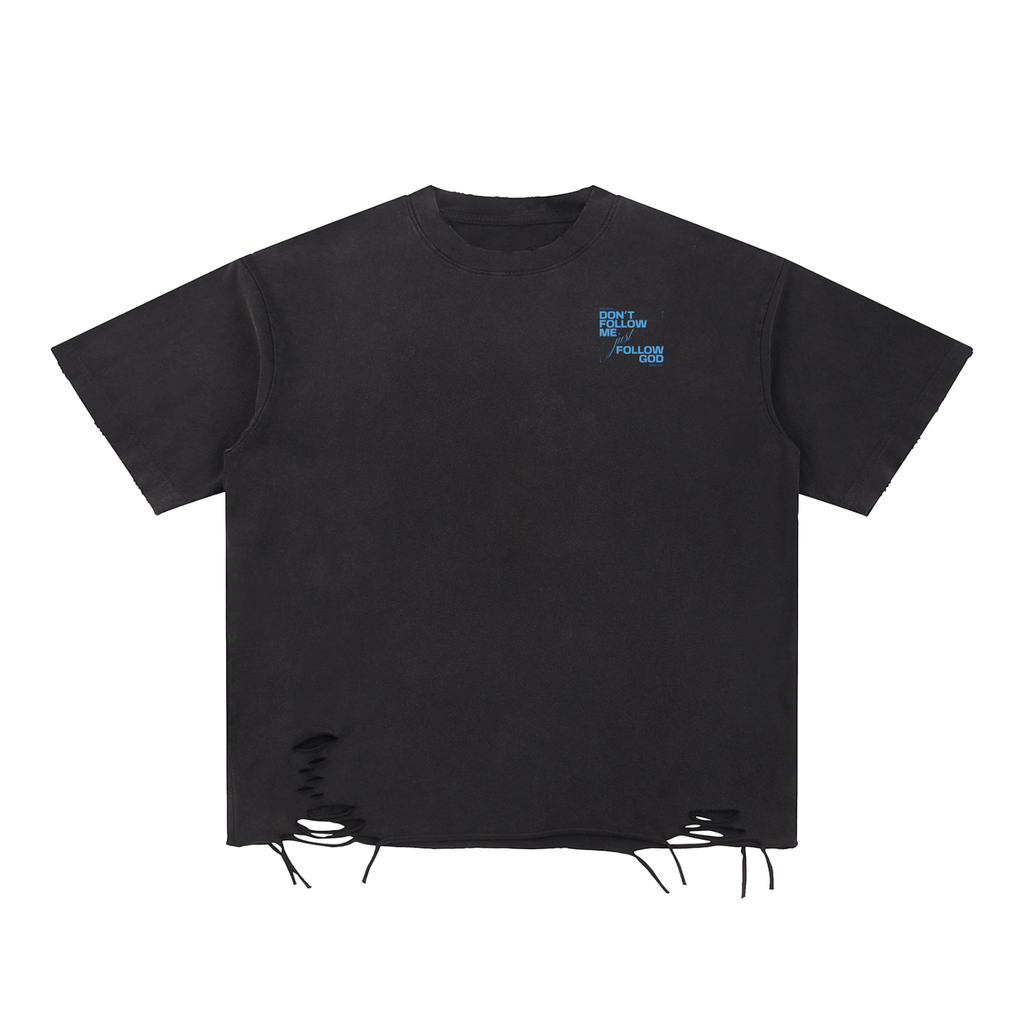 Snow Washed Raw-Hem T-Shirt