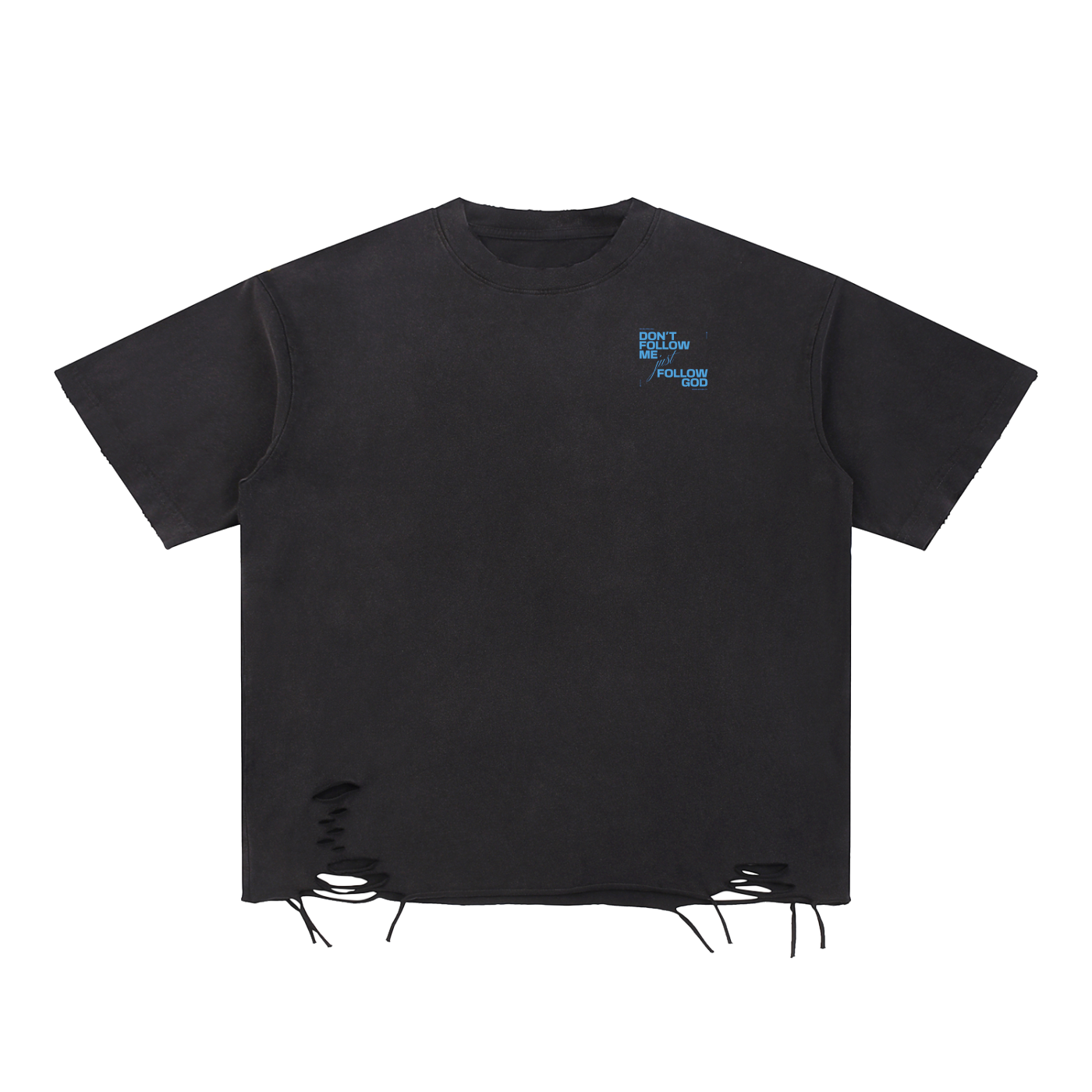 Snow Washed Raw-Hem T-Shirt
