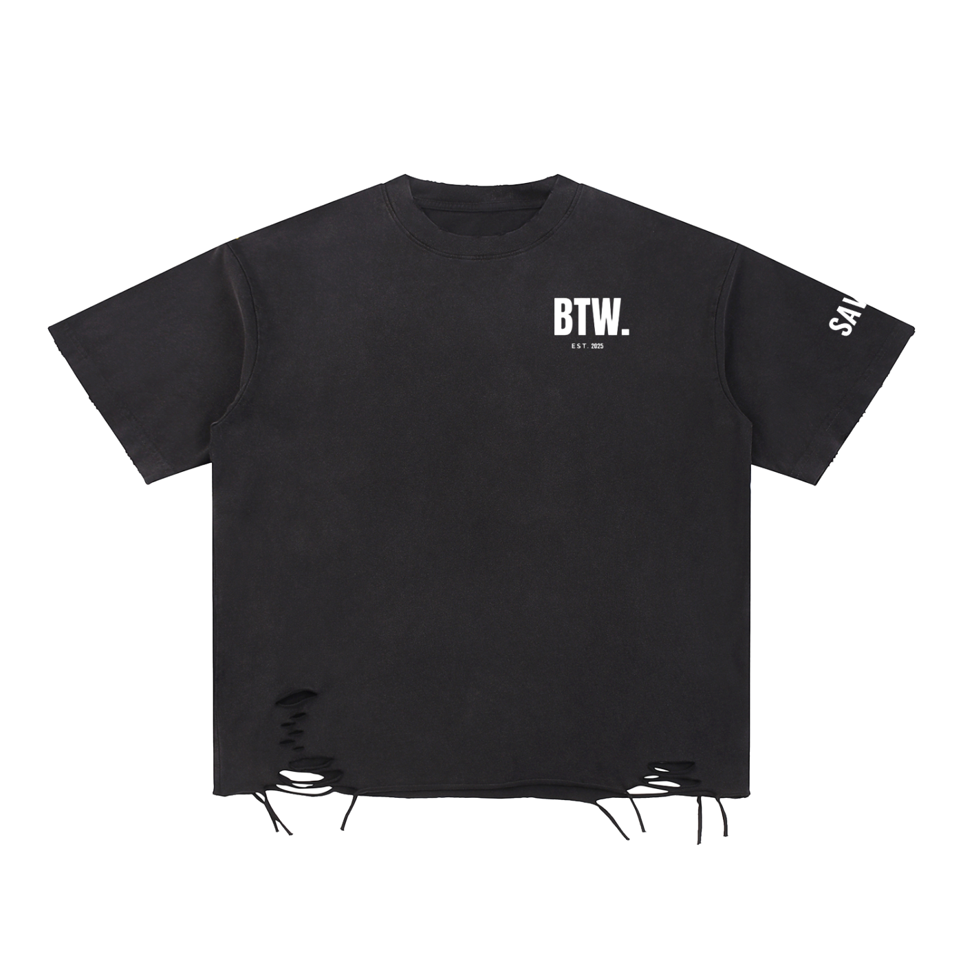 Snow Washed Raw-Hem T-Shirt