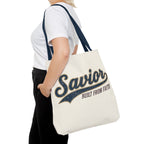 Savior Built From Faith Tote Bag – Inspirational Christian Canvas Tote