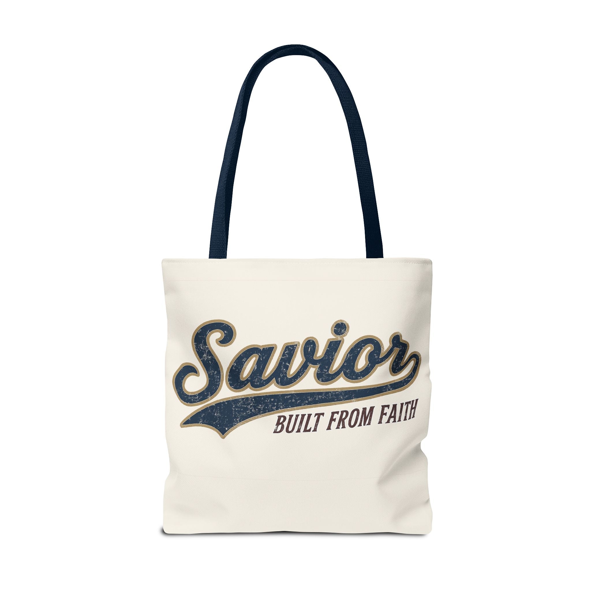 Savior Built From Faith Tote Bag – Inspirational Christian Canvas Tote