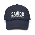Savior Embroidered Washed Baseball Cap — Vintage Faith Hat