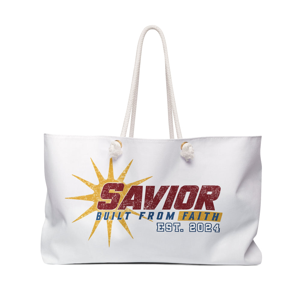 Savior Weekender Bag — "Built From Faith" Travel Tote (Est. 2024)