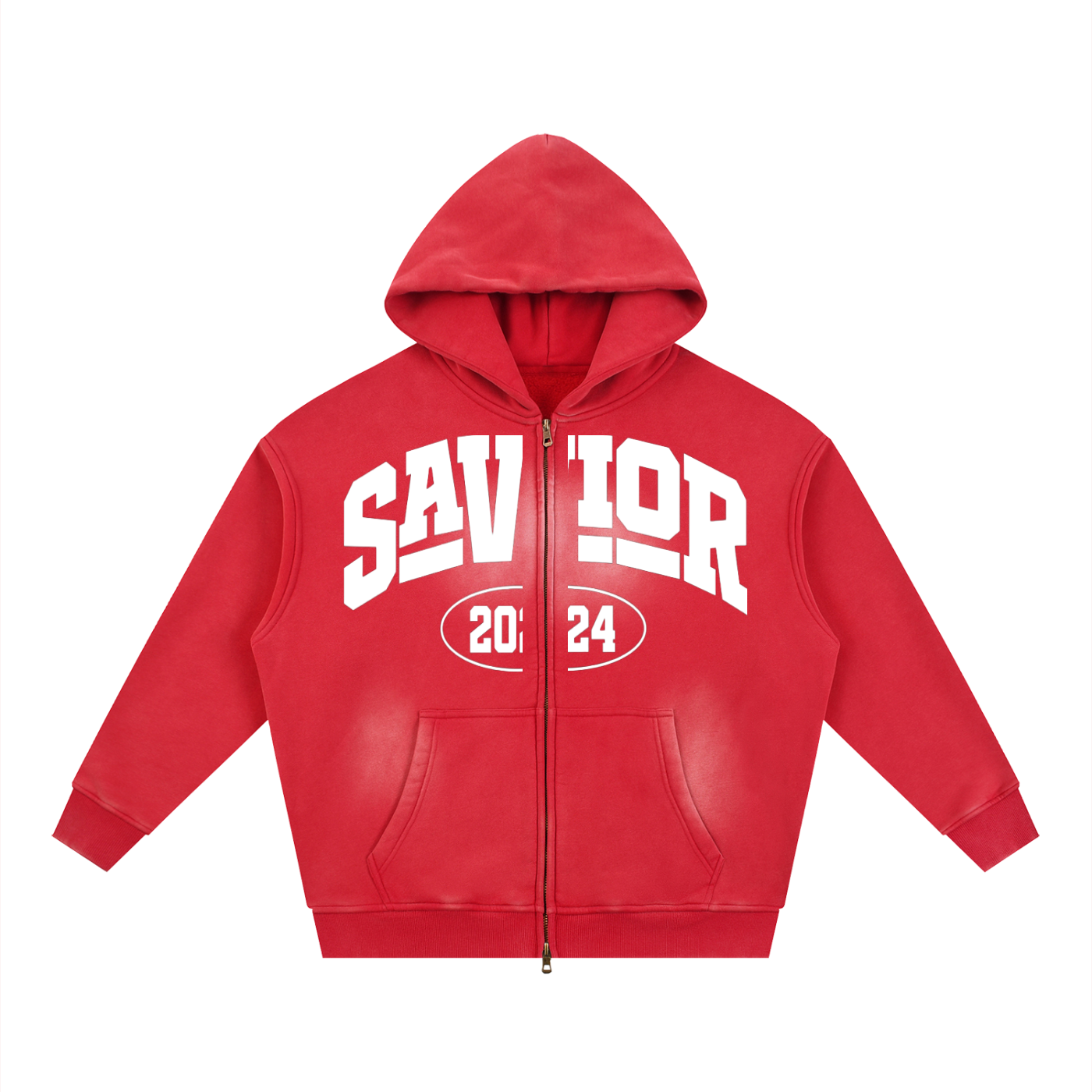 Sunfade Two-way Zipper Boxy Fleece Hoodie
