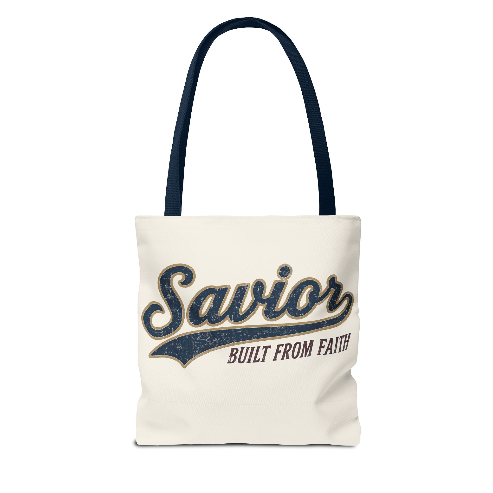 Savior Built From Faith Tote Bag – Inspirational Christian Canvas Tote
