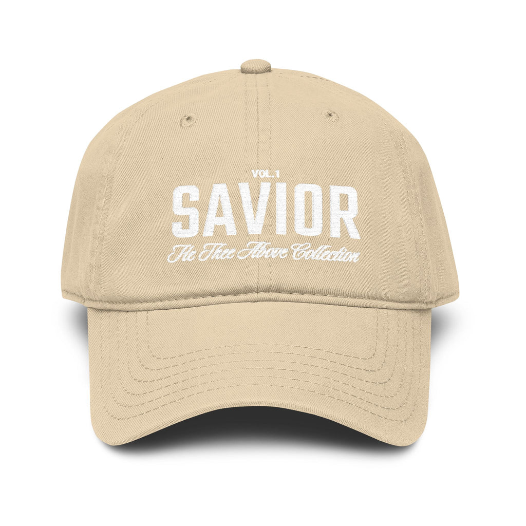 Savior Embroidered Washed Baseball Cap — Vintage Faith Hat