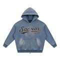 Sunfade Two-way Zipper Boxy Fleece Hoodie