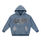 Sunfade Two-way Zipper Boxy Fleece Hoodie