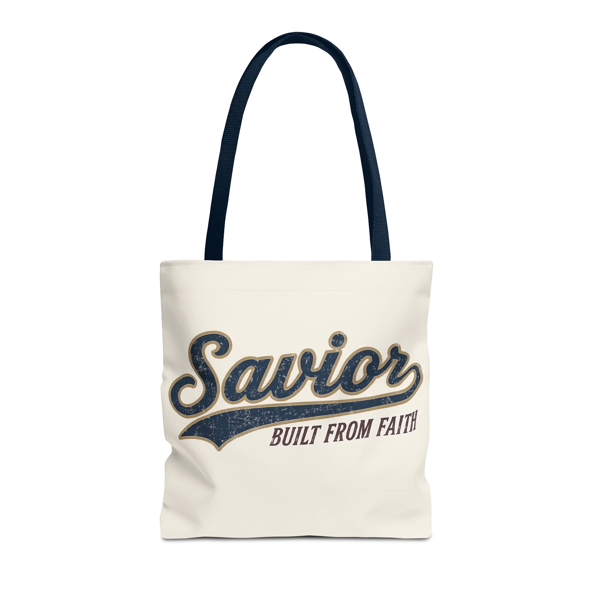 Savior Built From Faith Tote Bag – Inspirational Christian Canvas Tote