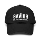 Savior Embroidered Washed Baseball Cap — Vintage Faith Hat