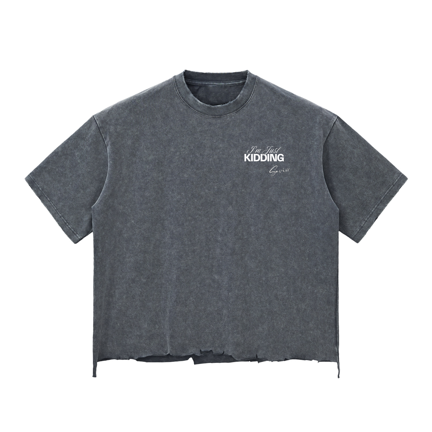 Snow Wash Raw-Hem Boxy T-shirt