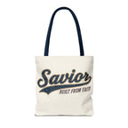 Savior Built From Faith Tote Bag – Inspirational Christian Canvas Tote