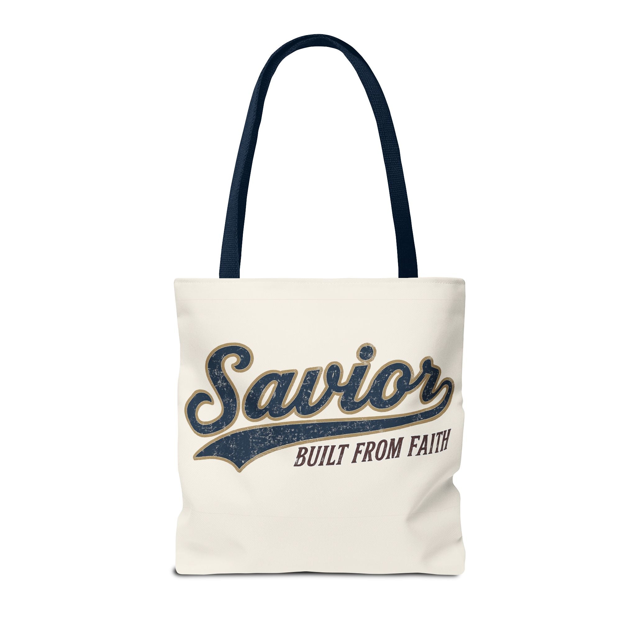 Savior Built From Faith Tote Bag – Inspirational Christian Canvas Tote
