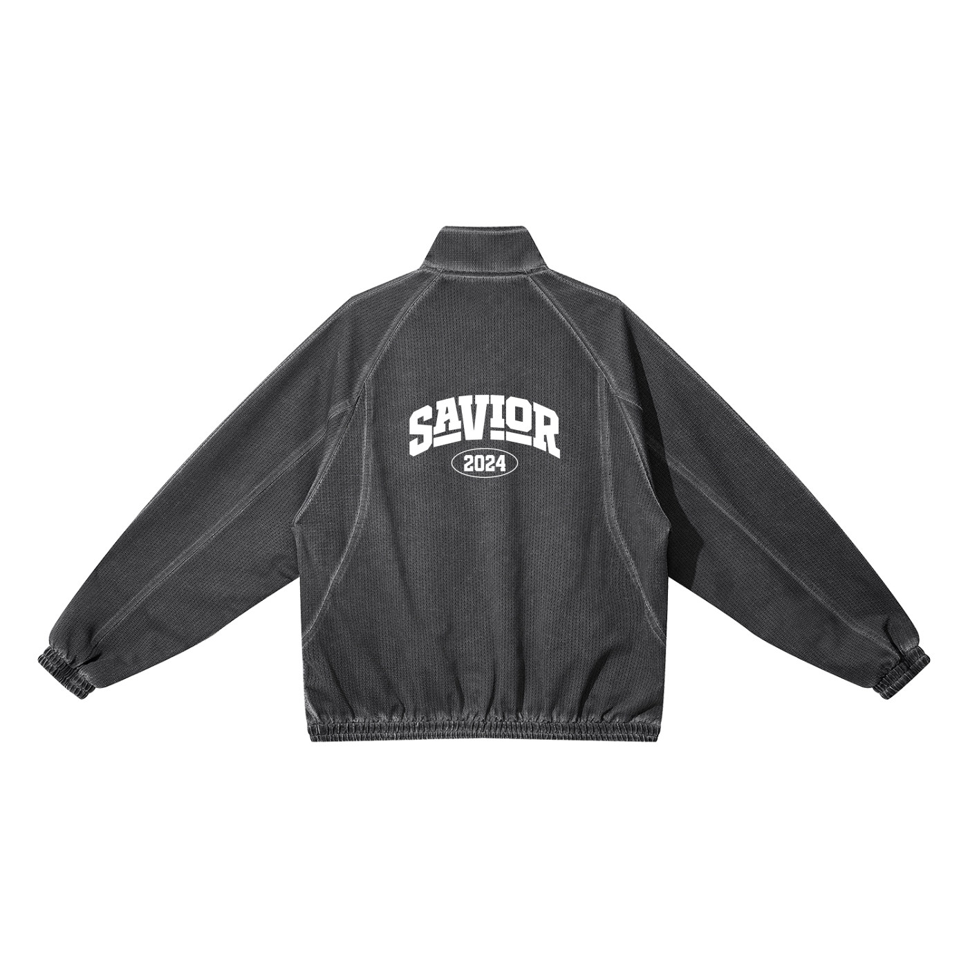 Unisex Vintage Wash Full Zip Mesh Jacket