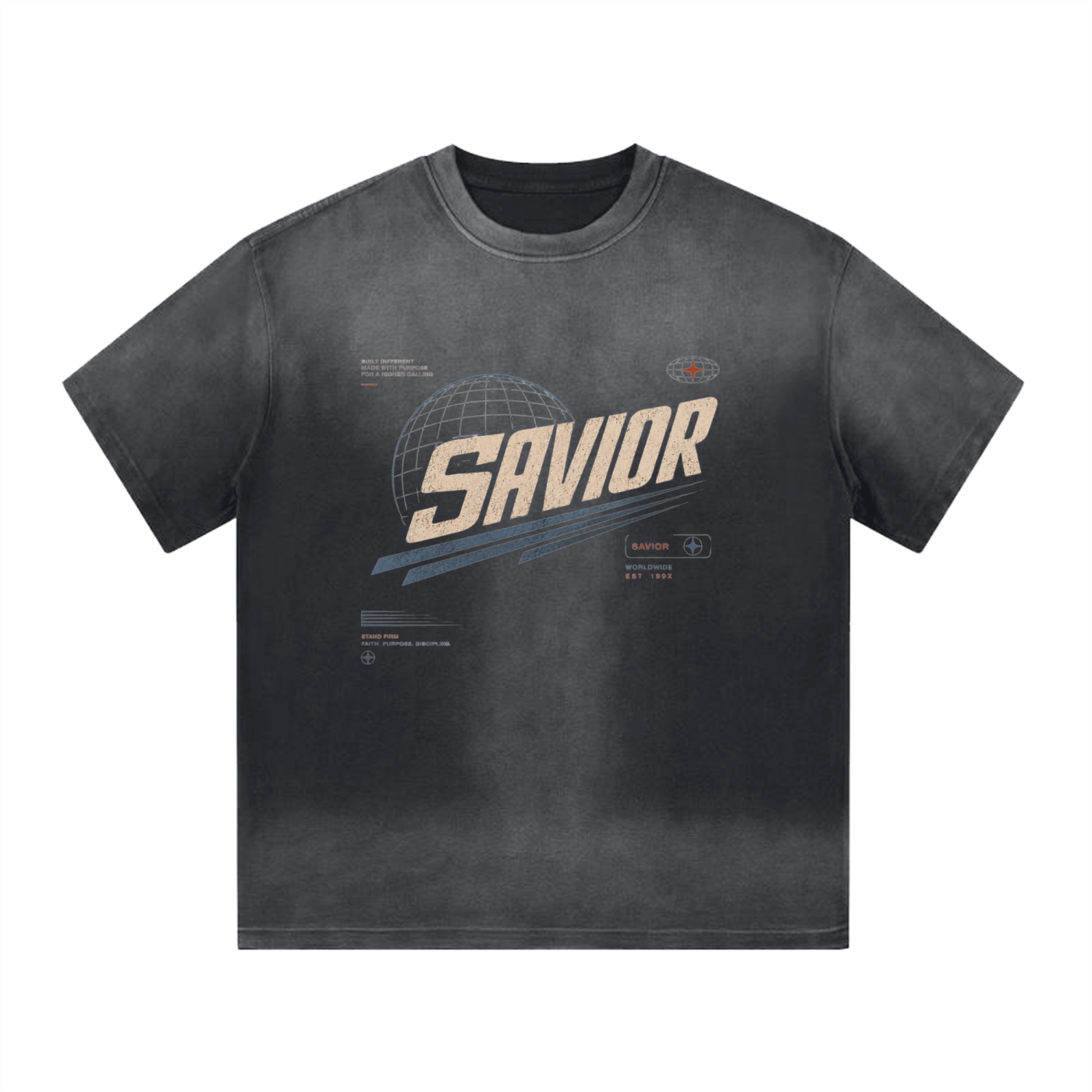 “I” Shape Gradient Washed T-Shirt