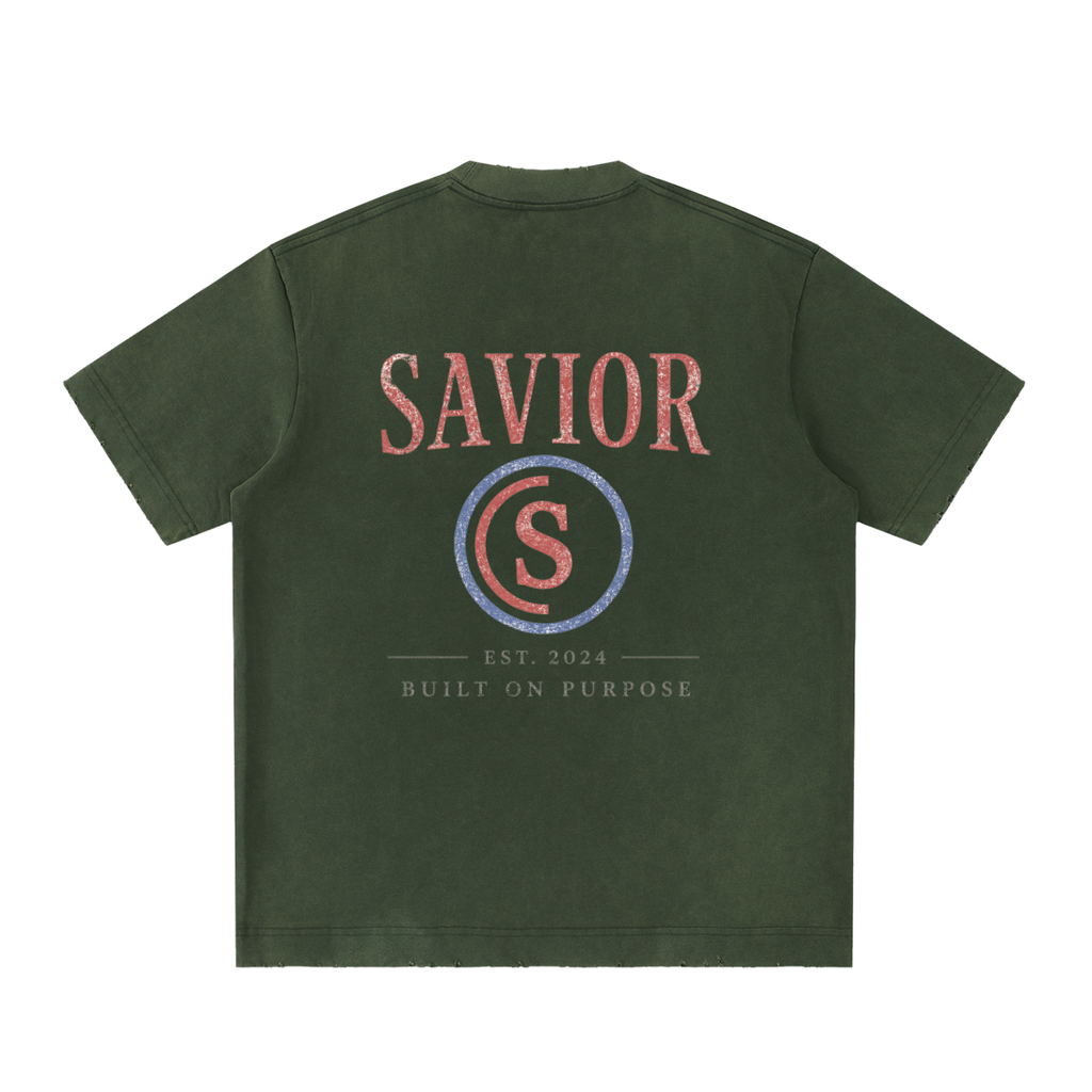 Heavyweight Vintage Washed Frayed T-Shirt
