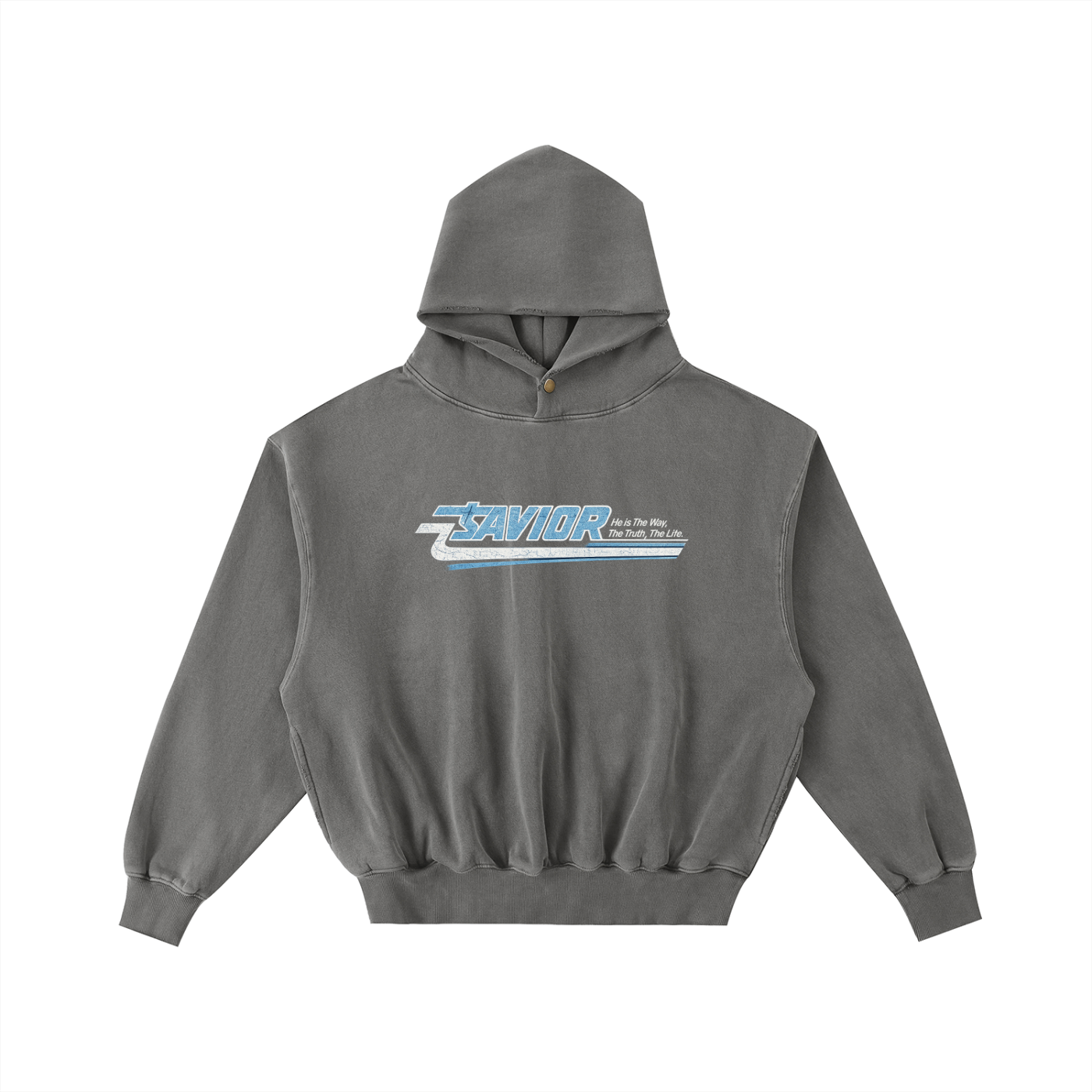 Frayed Enzyme Washed Fleece Hoodie