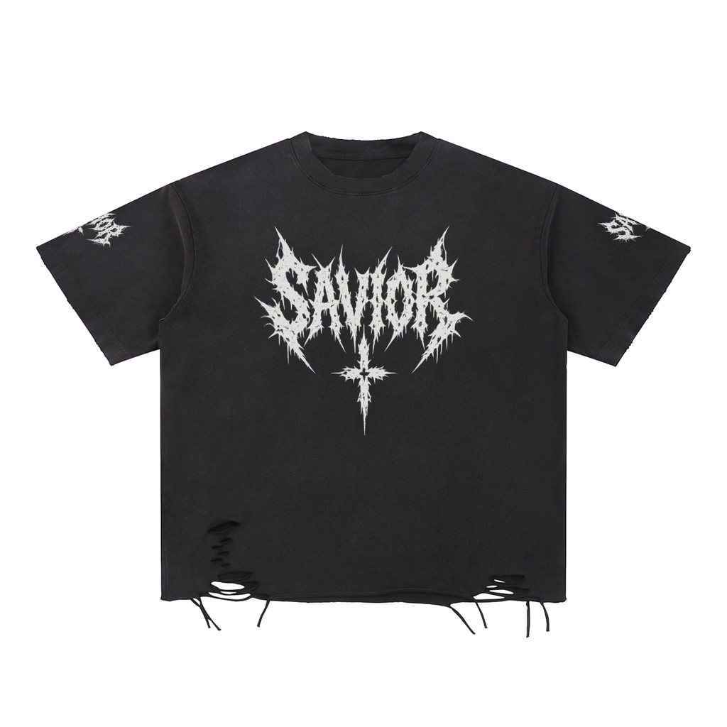 Snow Washed Raw-Hem T-Shirt