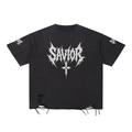 Snow Washed Raw-Hem T-Shirt