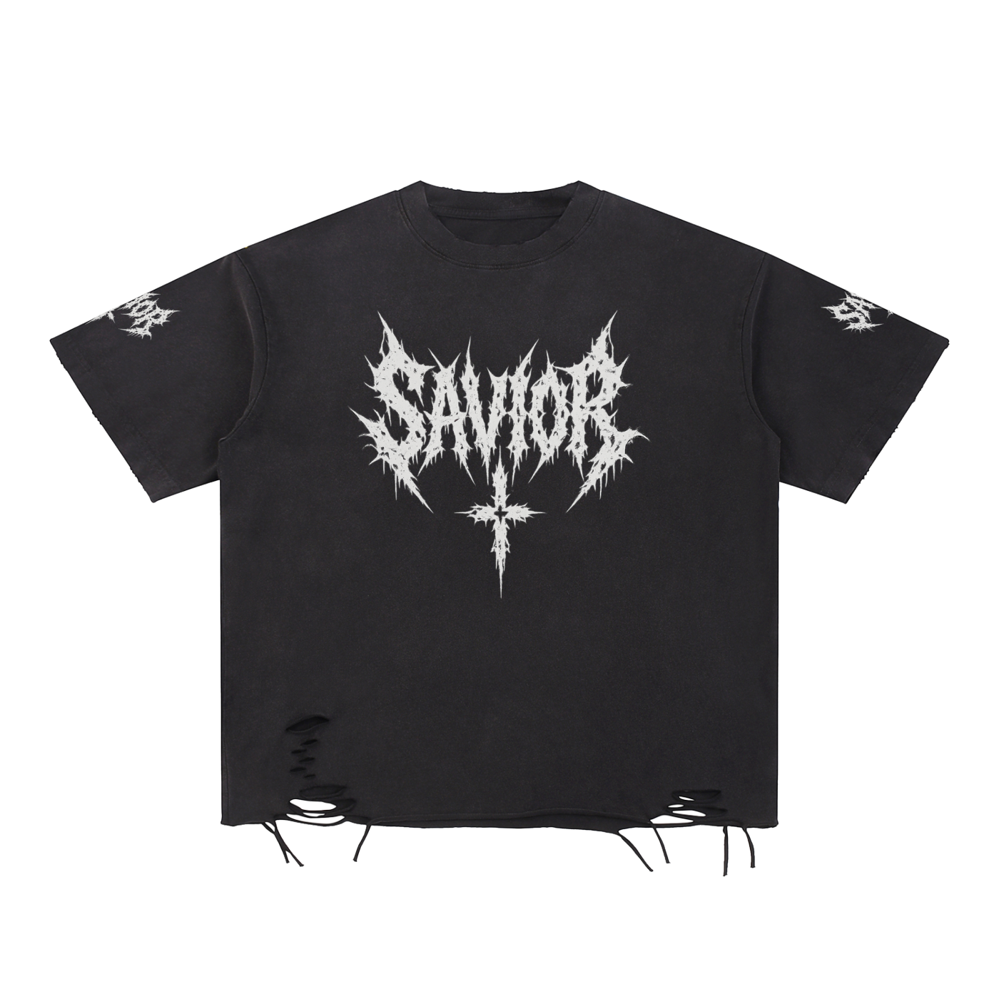 Snow Washed Raw-Hem T-Shirt