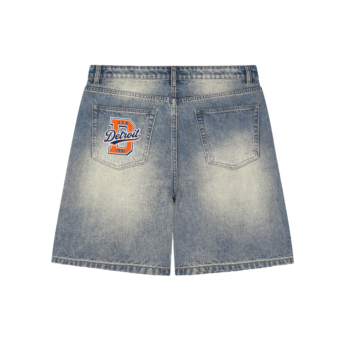 Faded Distressed Baggy Denim Shorts