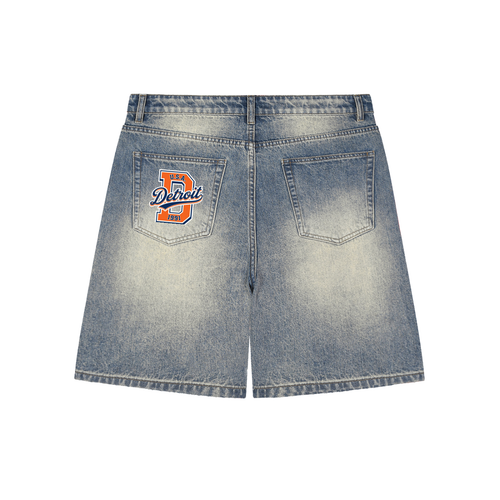 Faded Distressed Baggy Denim Shorts