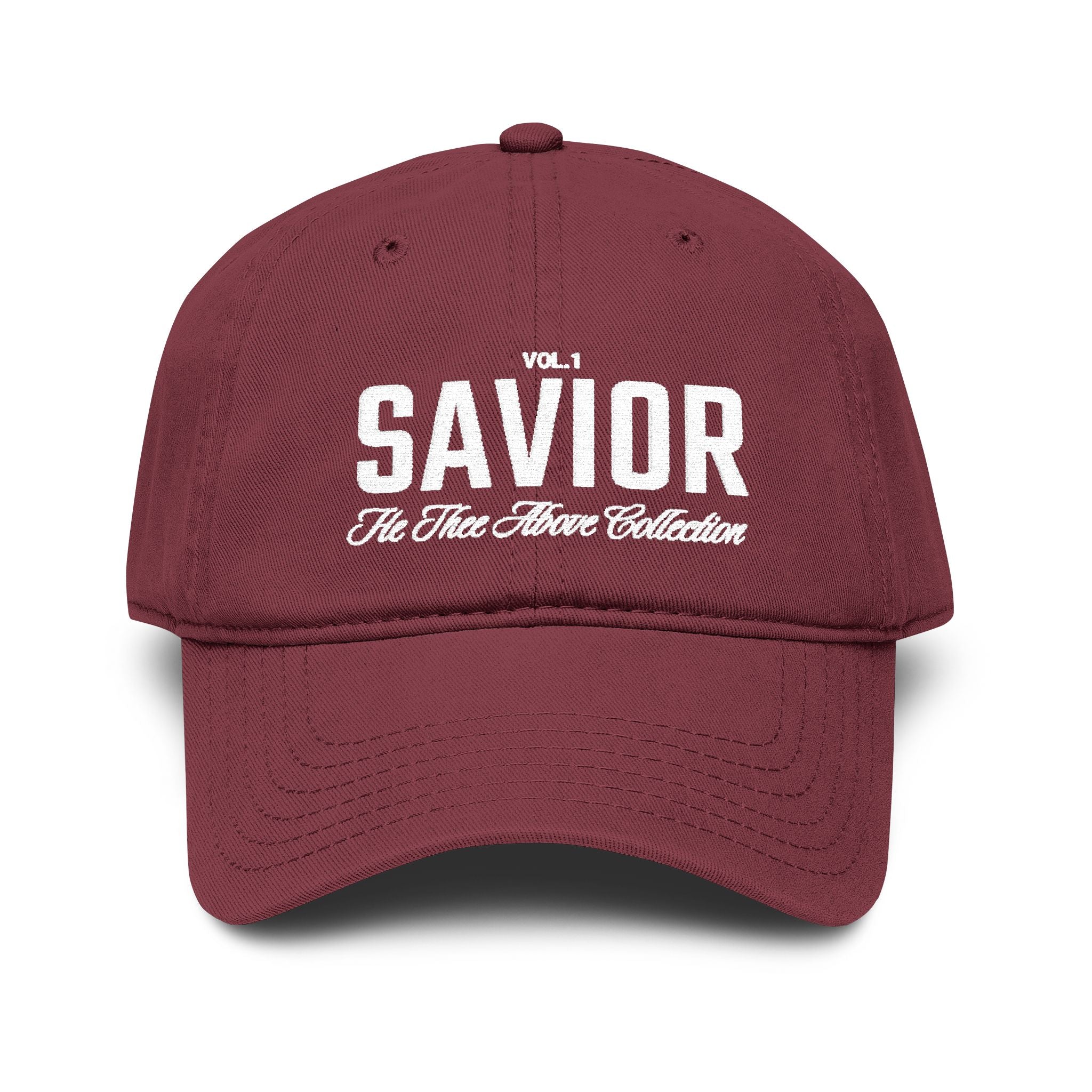 Savior Embroidered Washed Baseball Cap — Vintage Faith Hat