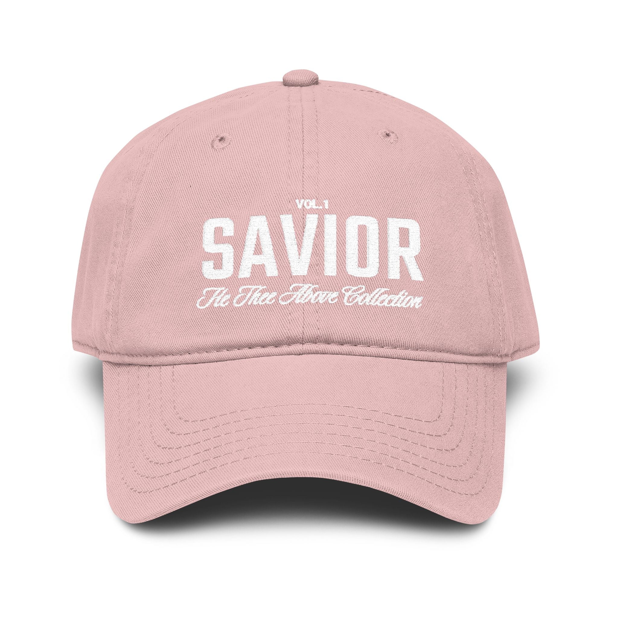 Savior Embroidered Washed Baseball Cap — Vintage Faith Hat