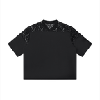 Unisex Lace Paneling V-Neck T-Shirt