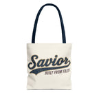 Savior Built From Faith Tote Bag – Inspirational Christian Canvas Tote