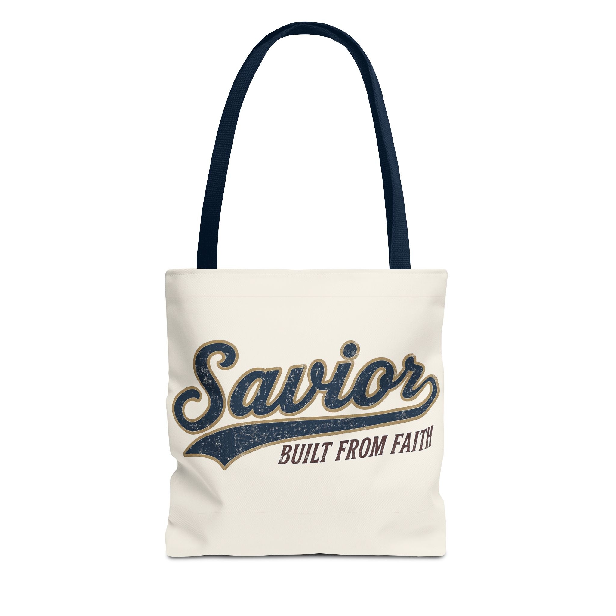 Savior Built From Faith Tote Bag – Inspirational Christian Canvas Tote