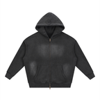 Sunfade Two-way Zipper Boxy Fleece Hoodie