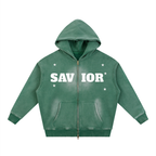 Sunfade Two-way Zipper Boxy Fleece Hoodie