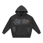 Sunfade Two-way Zipper Boxy Fleece Hoodie