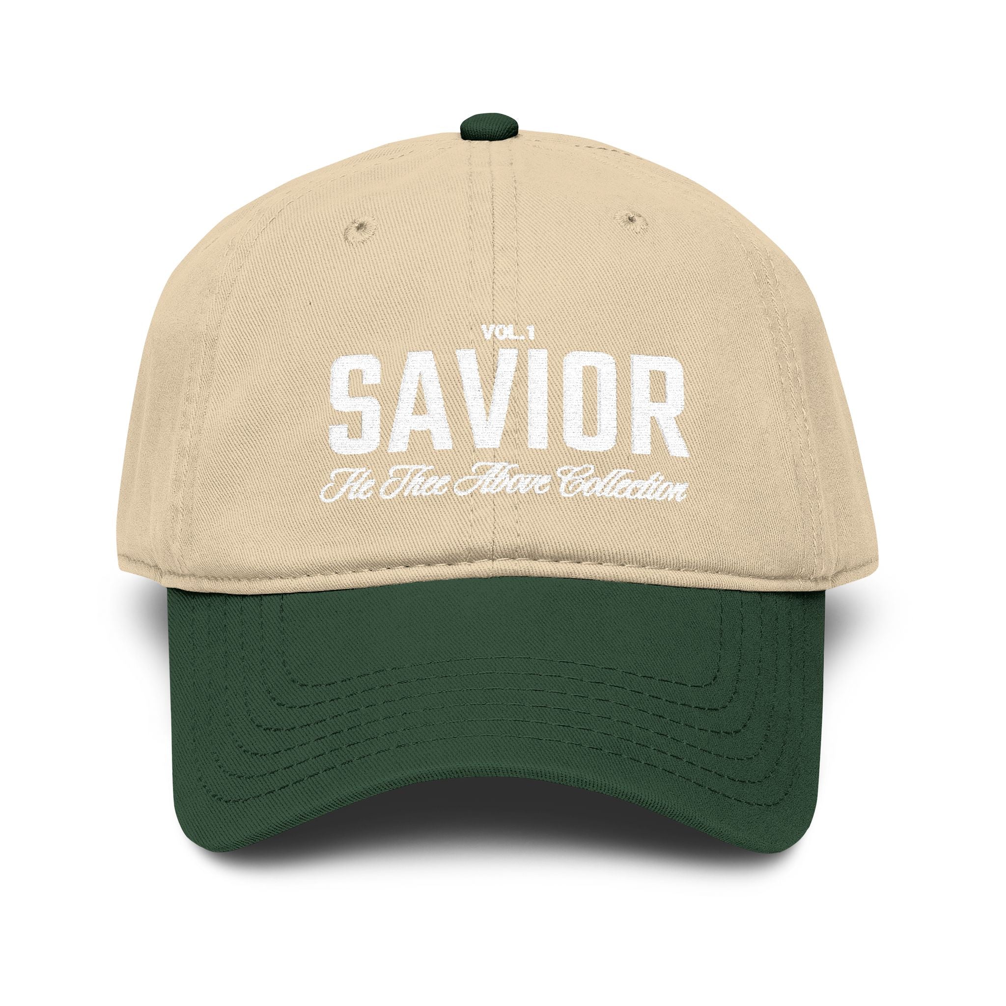 Savior Embroidered Washed Baseball Cap — Vintage Faith Hat