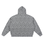 Unisex Leopard Print Waffle Full Zip Hoodie