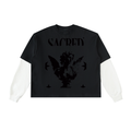 Layered Contrast Sleeve Cotton T-Shirt