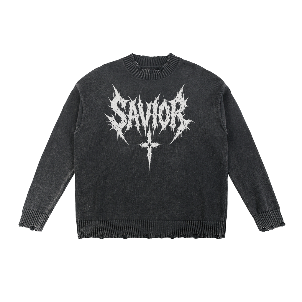 Vintage Washed Hand-Frayed Sweater