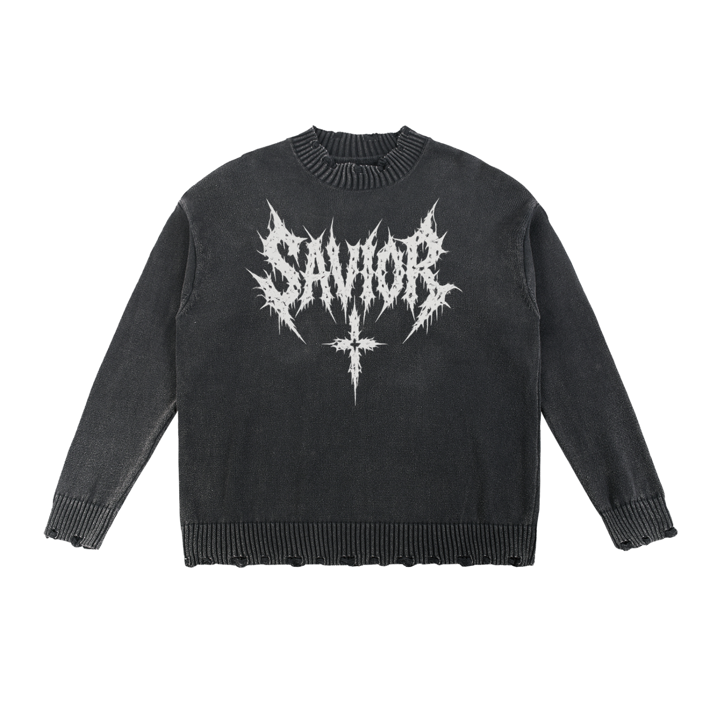 Vintage Washed Hand-Frayed Sweater