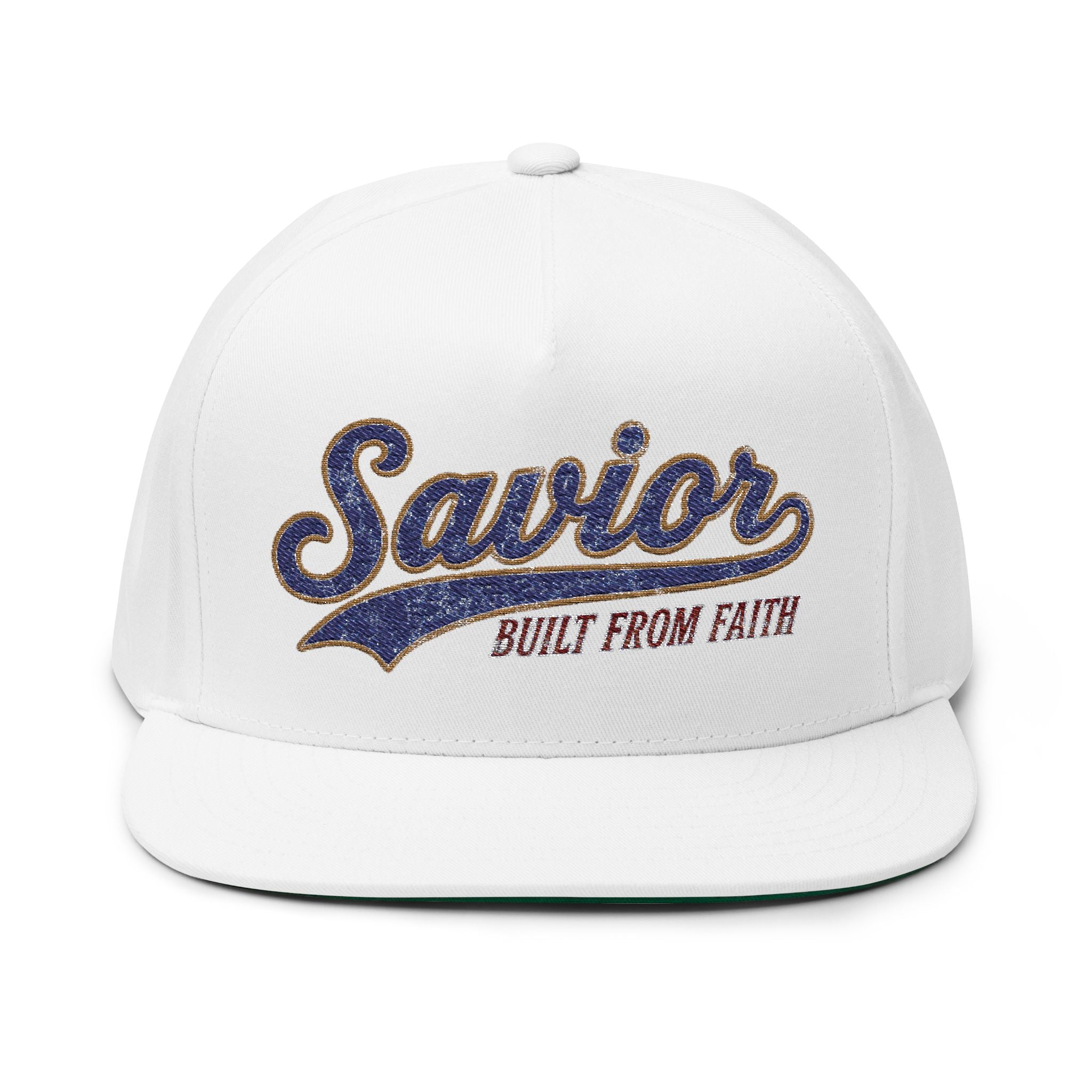 Snapback Hat - "Savior" Embroidered Script Cap (Built From Faith)
