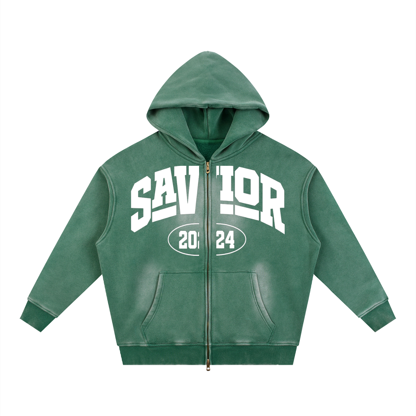 Sunfade Two-way Zipper Boxy Fleece Hoodie