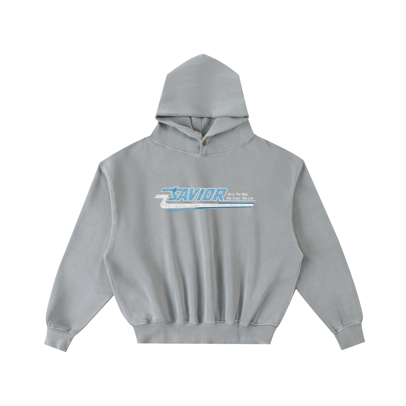 Frayed Enzyme Washed Fleece Hoodie