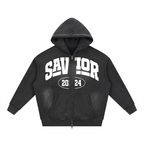Sunfade Two-way Zipper Boxy Fleece Hoodie