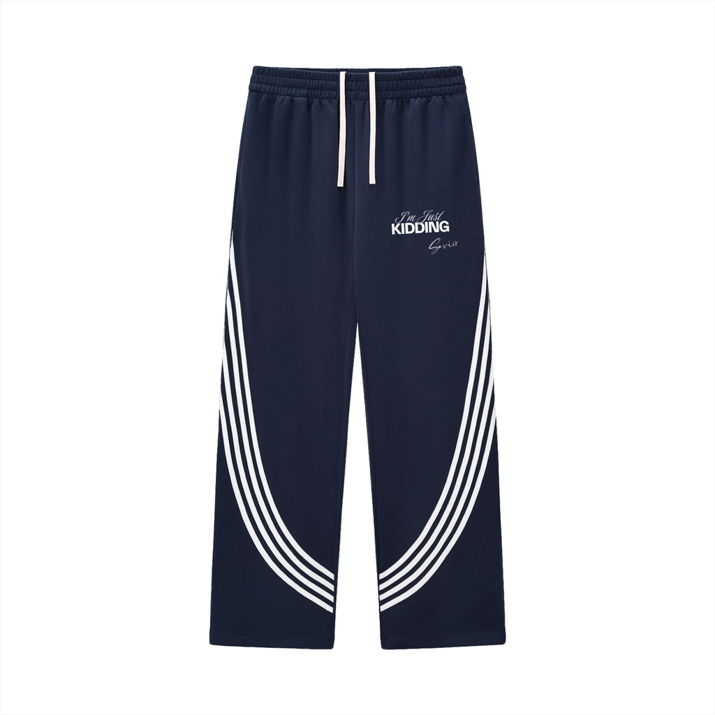 Curved Stripe Straight Sweatpants