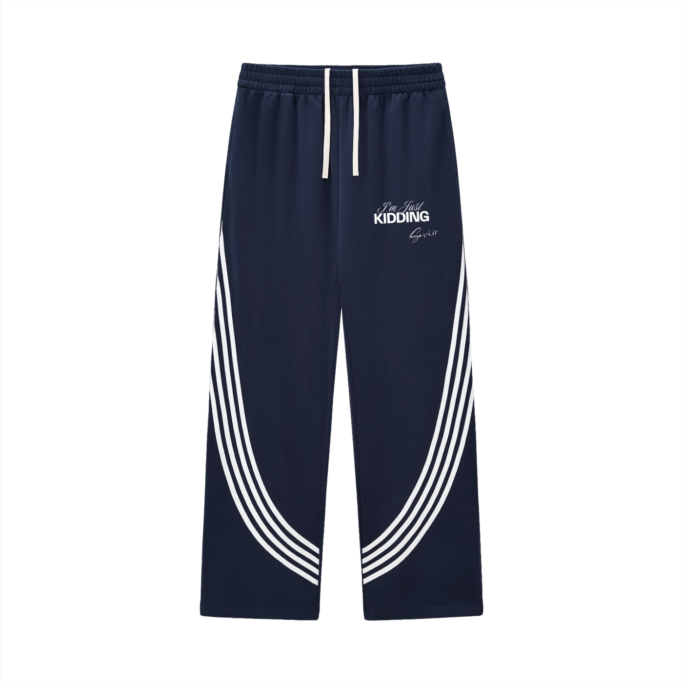 Curved Stripe Straight Sweatpants