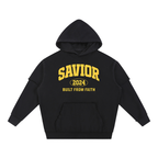 Snow Washed Raw Edge Double Layered Hoodie
