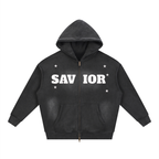 Sunfade Two-way Zipper Boxy Fleece Hoodie