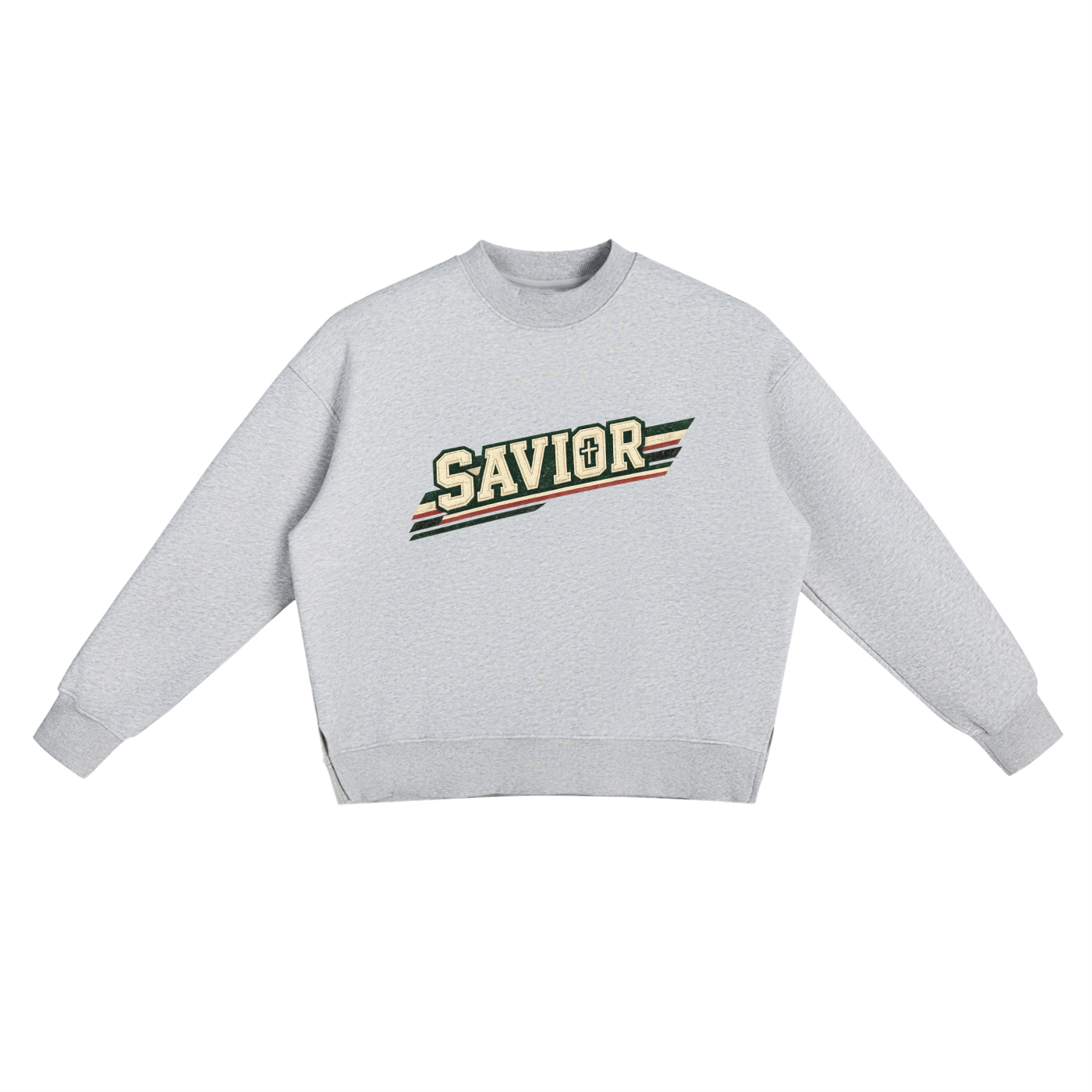 Fleece Side Slit Crewneck Sweatshirt