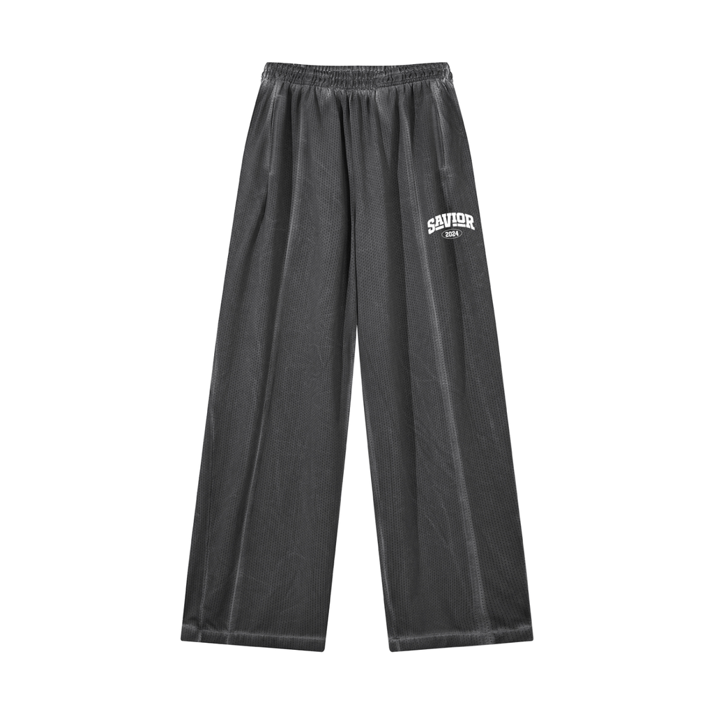 Unisex Vintage Wash Wide Leg Mesh Sweatpants